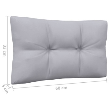 Set mobilier de grădină cu perne, 8 piese, gri, lemn de pin - Img 7