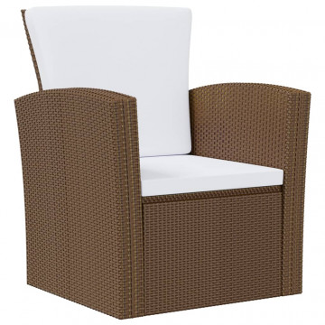 Set mobilier de grădină cu perne, 8 piese, maro, poliratan - Img 3