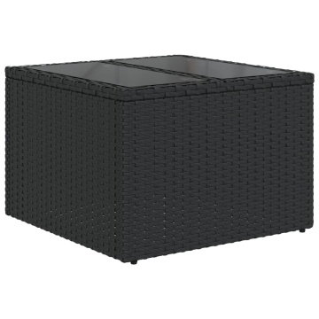 Set mobilier de grădină cu perne, 8 piese, negru, poliratan - Img 6