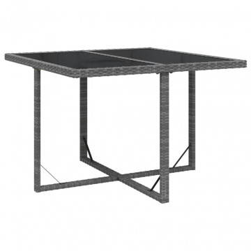 Set mobilier de grădină cu perne, 9 piese, gri, poliratan - Img 6