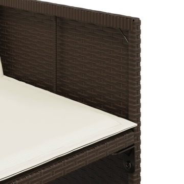 Set mobilier de grădină cu perne, 9 piese, maro, poliratan - Img 7