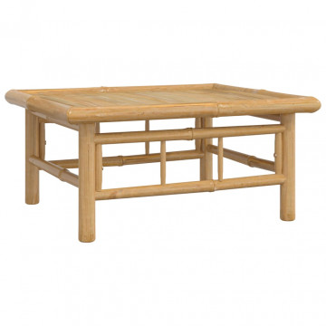 Set mobilier de grădină cu perne alb crem, 2 piese, bambus - Img 7
