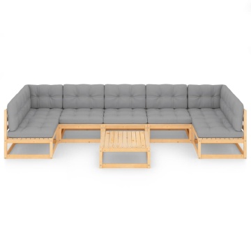 Set mobilier de grădină din 8 piese, lemn masiv de pin - Img 3