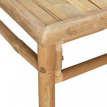 Set mobilier de grădină, perne gri închis, 3 piese, bambus - Img 7