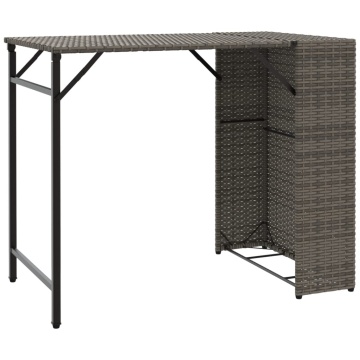 Set mobilier de grădină, pliabil, 5 piese, gri, poliratan - Img 4