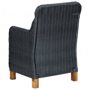 Set mobilier exterior cu perne, 7 piese, gri închis, poliratan - Img 7