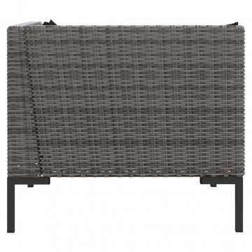 Set mobilier grădină,3 piese,gri închis,poliratan semi-rotund - Img 7