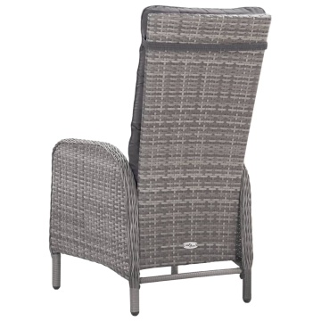 Set mobilier grădină, 3 piese, gri, poliratan și lemn acacia - Img 6