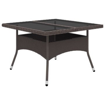 Set mobilier grădină, 9 piese, maro, poliratan și sticlă - Img 3