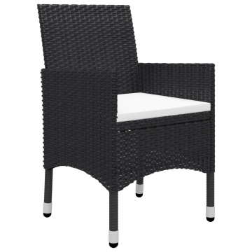Set mobilier grădină, 9 piese, negru, poliratan, lemn acacia - Img 6
