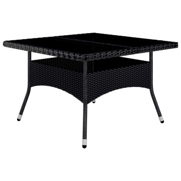 Set mobilier grădină, 9 piese, negru, poliratan și lemn acacia - Img 3