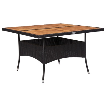 Set mobilier grădină, 9 piese, negru, poliratan și lemn acacia - Img 6