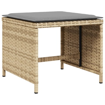 Set mobilier grădină cu perne, 15 piese, bej combinat poliratan - Img 5