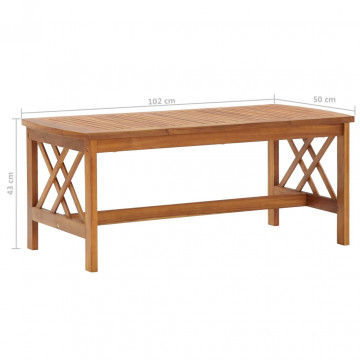 Set mobilier grădină cu perne, 3 piese, lemn masiv de acacia - Img 7