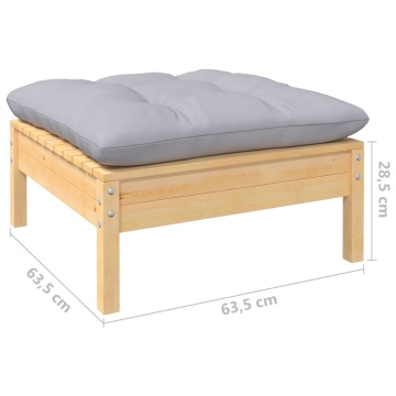 Set mobilier grădină cu perne, 5 piese, antracit, lemn de pin - Img 7