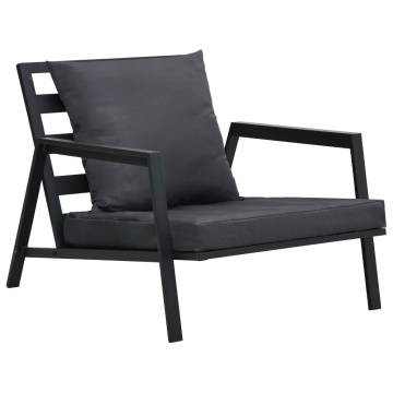 Set mobilier grădină cu perne 5 piese gri închis aluminiu - Img 9