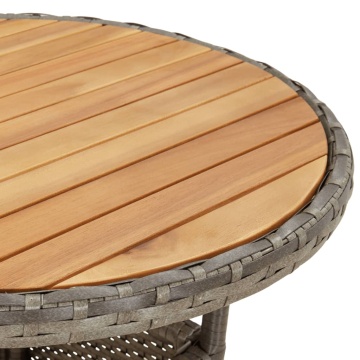 Set mobilier grădină cu perne 5 piese gri poliratan/lemn acacia - Img 5
