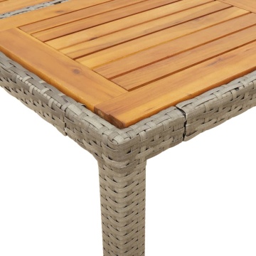 Set mobilier grădină cu perne 5 piese gri poliratan/lemn acacia - Img 5