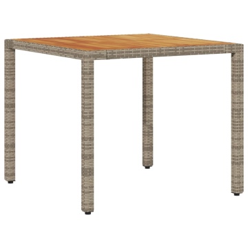 Set mobilier grădină cu perne 5 piese gri poliratan/lemn acacia - Img 4