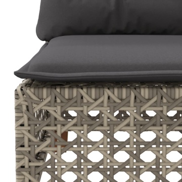 Set mobilier grădină cu perne, 6 piese, gri, poliratan - Img 8