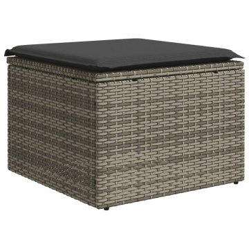Set mobilier grădină cu perne, 6 piese, gri, poliratan - Img 5