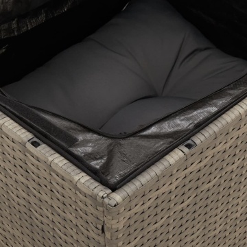 Set mobilier grădină cu perne, 6 piese, gri, poliratan - Img 6