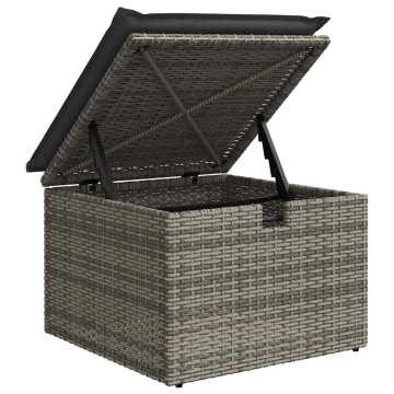 Set mobilier grădină cu perne, 6 piese, gri, poliratan - Img 7
