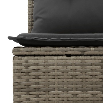 Set mobilier grădină cu perne, 6 piese, gri, poliratan - Img 7