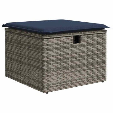 Set mobilier grădină cu perne, 6 piese, gri, poliratan - Img 4