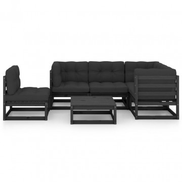 Set mobilier grădină cu perne, 6 piese, lemn masiv pin - Img 3
