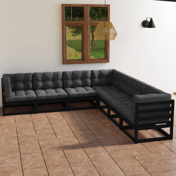 Set mobilier grădină cu perne, 7 piese, lemn masiv pin - Img 1