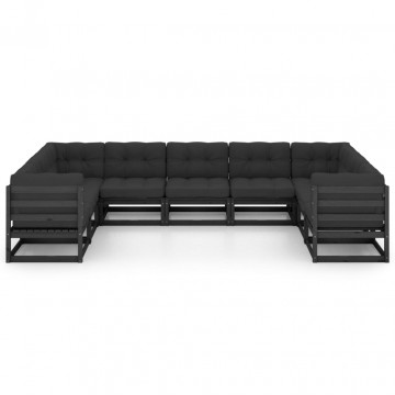 Set mobilier grădină cu perne, 9 piese, lemn masiv de pin - Img 3
