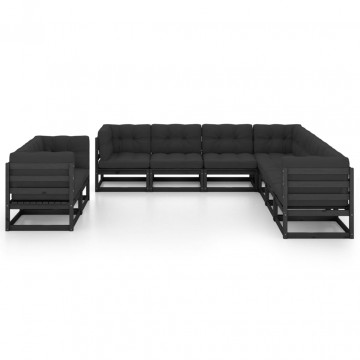 Set mobilier grădină cu perne, 9 piese, lemn masiv de pin - Img 2
