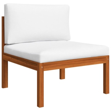 Set mobilier grădină cu perne crem, 12 piese, lemn masiv acacia - Img 7