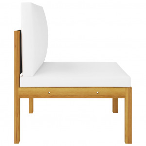 Set mobilier grădină cu perne, crem, 4 piese, lemn masiv acacia - Img 8