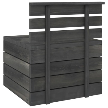 Set mobilier grădină din paleți, 2 piese, gri închis, lemn pin - Img 5