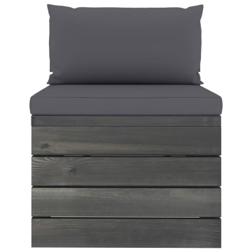 Set mobilier grădină din paleți cu perne, 2 piese, lemn de pin - Img 3