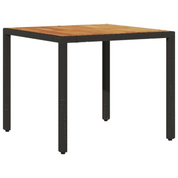 Set mobilier grădină perne 3 piese negru poliratan/lemn acacia - Img 4