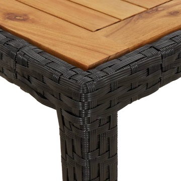 Set mobilier grădină perne 3 piese negru poliratan/lemn acacia - Img 5