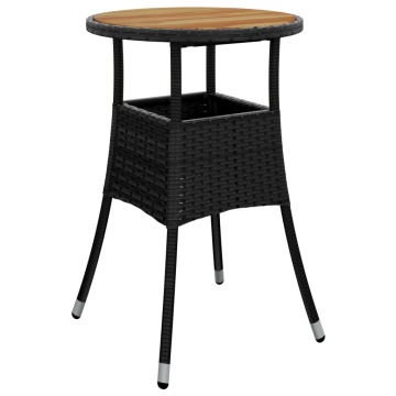 Set mobilier grădină perne 5 piese negru poliratan/lemn acacia - Img 4