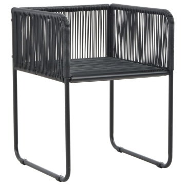 Set mobilier masă de grădină, 3 piese, negru, ratan PVC - Img 5