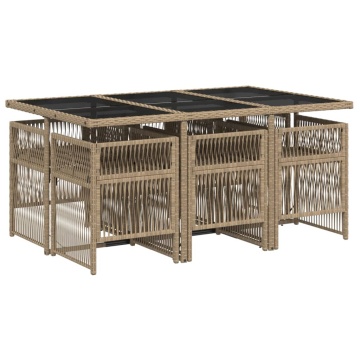 Set mobilier pentru grădină, 7 piese, cu perne, bej, poliratan - Img 3