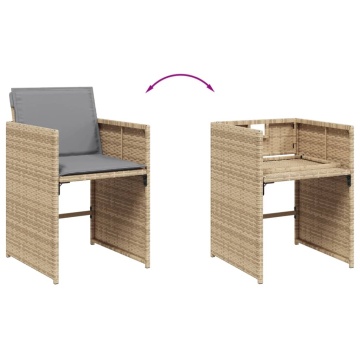 Set mobilier pentru grădină, 7 piese, cu perne, bej, poliratan - Img 5