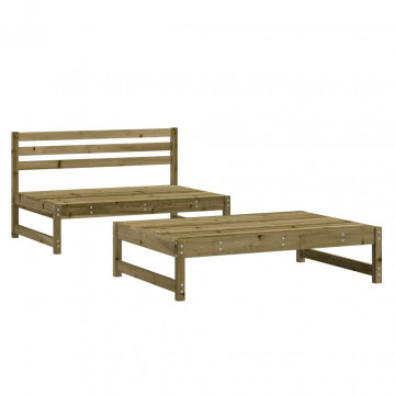 Set mobilier relaxare de grădină, 2 piese, lemn de pin tratat - Img 2