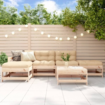 Set mobilier relexare de grădină, 6 piese, lemn masiv de pin - Img 1