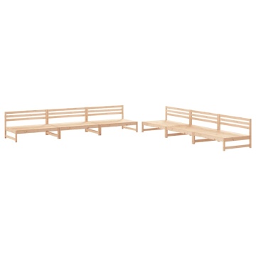 Set mobilier relexare de grădină, 6 piese, lemn masiv de pin - Img 2