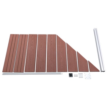 Set panouri gard, 1 pătrat + 1 oblic, maro, 273x186 cm, WPC - Img 4