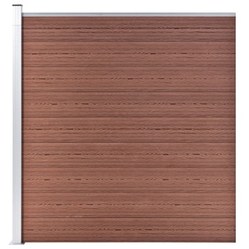 Set panouri gard, 5 pătrate + 1 oblic, maro, 965 x 186 cm, WPC - Img 8