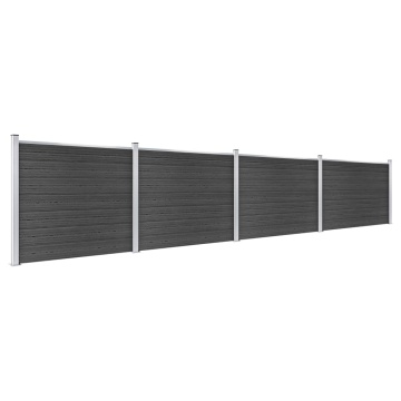 Set panouri gard, 699x146 cm, gri, WPC - Img 2