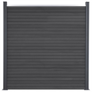 Set panouri pentru gard, gri, 180x186 cm, WPC - Img 3